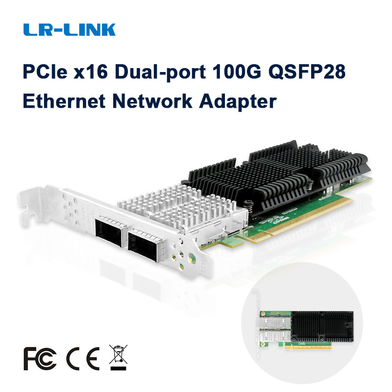 100Gbe Qsfp28 Network Card - Placa de rede LR-LINK 1014PF 100G