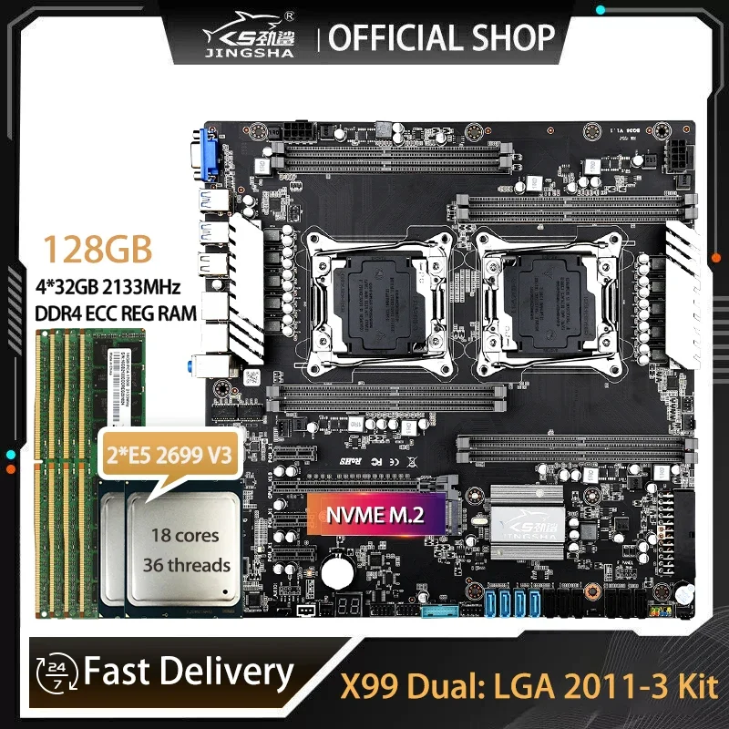 Conjunto de placa-mãe dupla X9 - E5 2699 V4 avaliação e preço